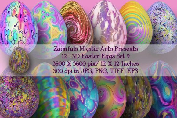 Download 12 Easter Eggs 3D Set 9 - Easter egg Collection