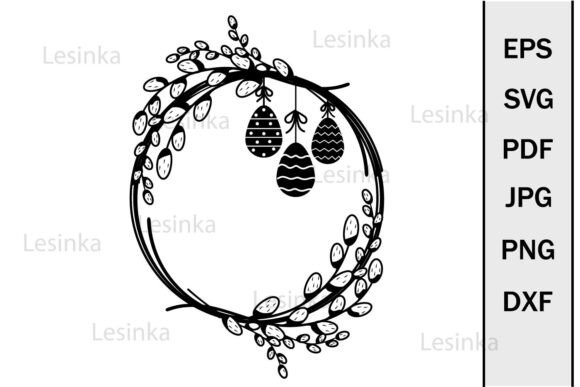 Download Festive Easter Egg Garland Frame Svg - Easter egg Collection