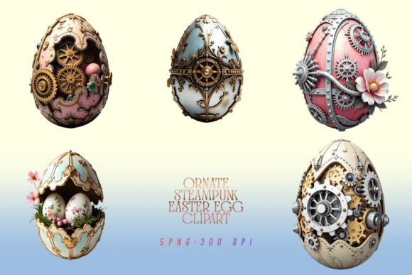 Download Ornate Steampunk Easter Egg Clipart - Easter egg Collection