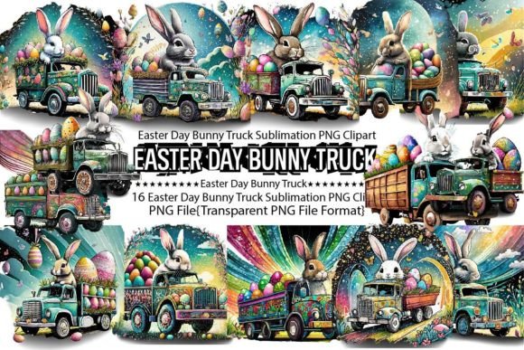 Download Easter Day Bunny Truck Sublimation - Easter day Collection