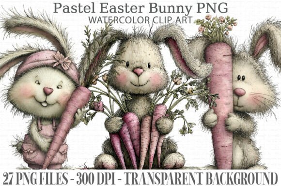 Download Pastel Easter Bunny PNG Bundle - Pastel easter Collection