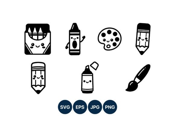Download Cute Kawaii Art Supplies Icons - Icons Collection