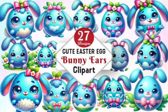 Download Cute Easter Egg with Bunny Ears Clipart - Easter egg Collection