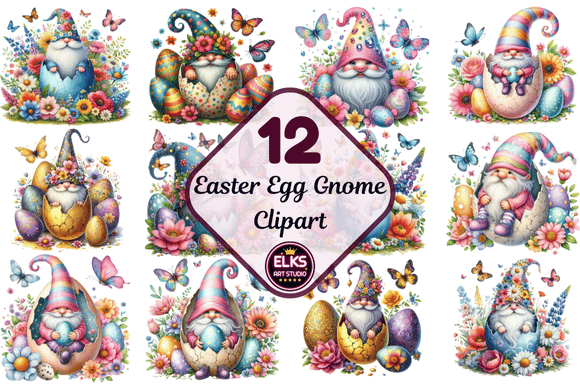 Download Easter Egg Gnome Sublimation Clipart - Easter egg Collection