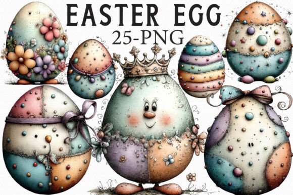 Download Whimsical Easter Egg Clipart - Easter egg Collection