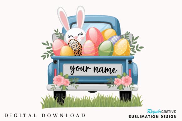Download Vintage Truck Easter Egg Sublimation PNG - Easter egg Collection