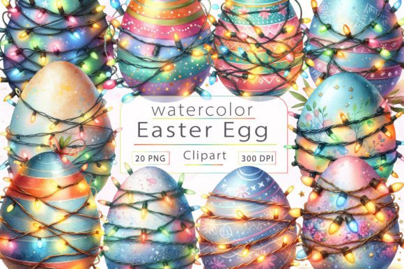 Download Watercolor Easter Egg Clipart Bundle - Easter egg Collection