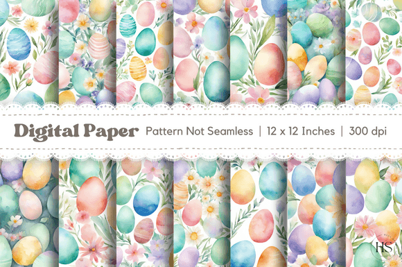 Download 15 Watercolor Pastel Floral Easter Eggs - Easter egg Collection