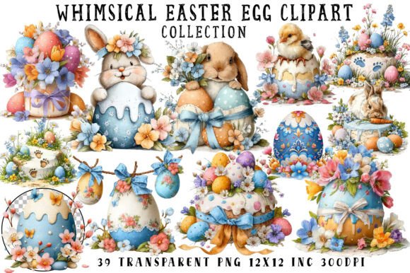 Download Whimsical Easter Egg Clipart - Easter egg Collection