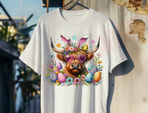Download Easter Day Highland Cow Png, Cow Clover - Easter day Collection