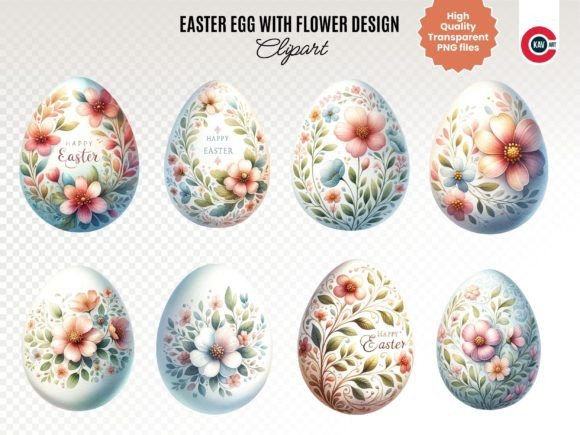 Download Easter Egg Clipart with Flower - Easter egg Collection
