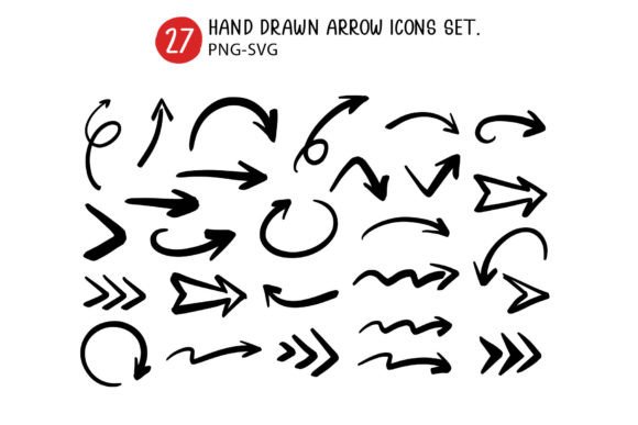 Download Hand Drawn Arrow Icons Set. - Icons Collection