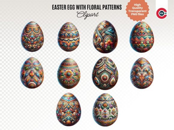 Download Easter Egg Clipart with Floral Patterns - Easter egg Collection