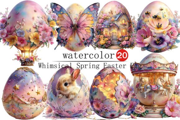 Download Whimsical Spring Easter Egg Clipart - Easter egg Collection